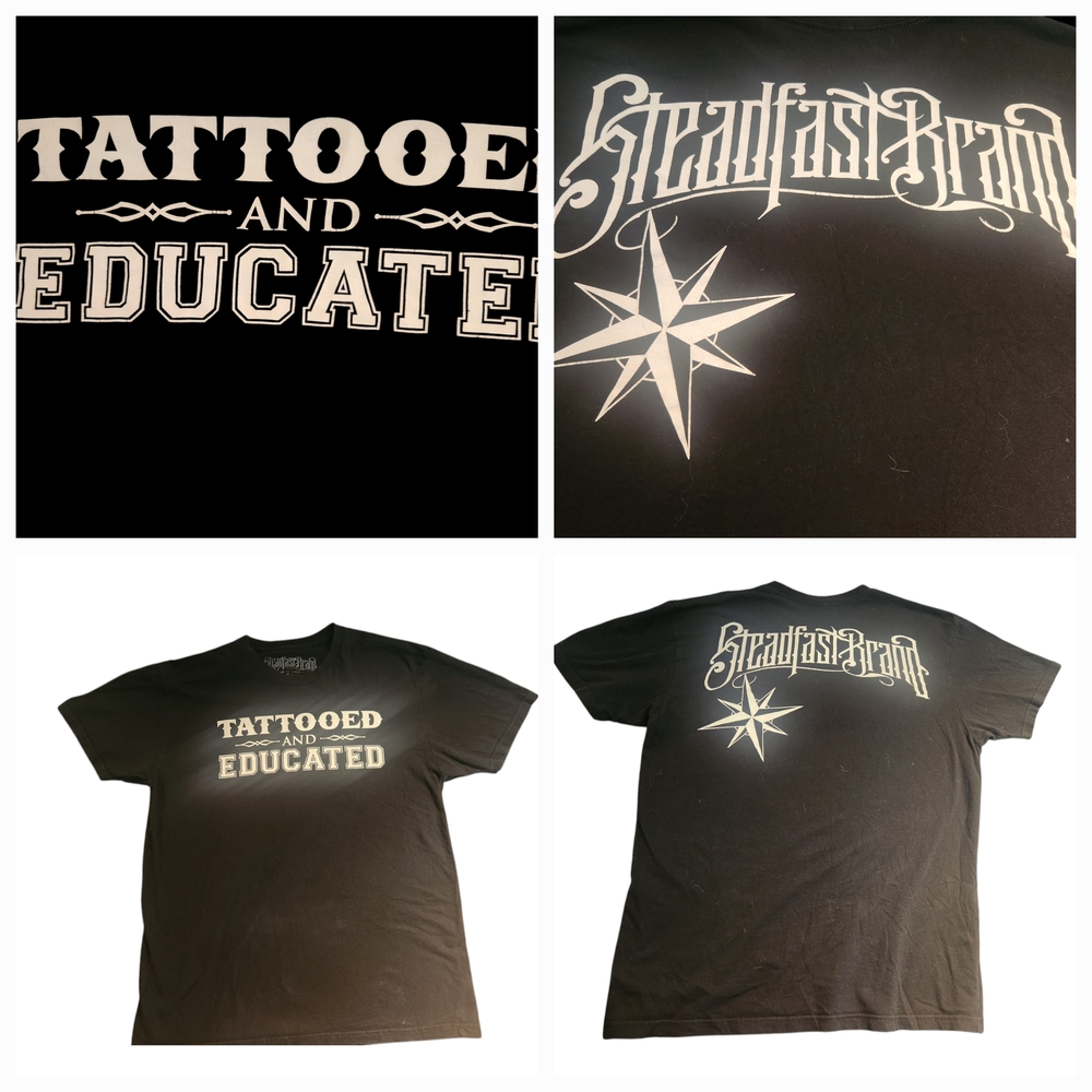 Pre-shrunk Medium, SteadFastBrand Black Mens T-Shirt